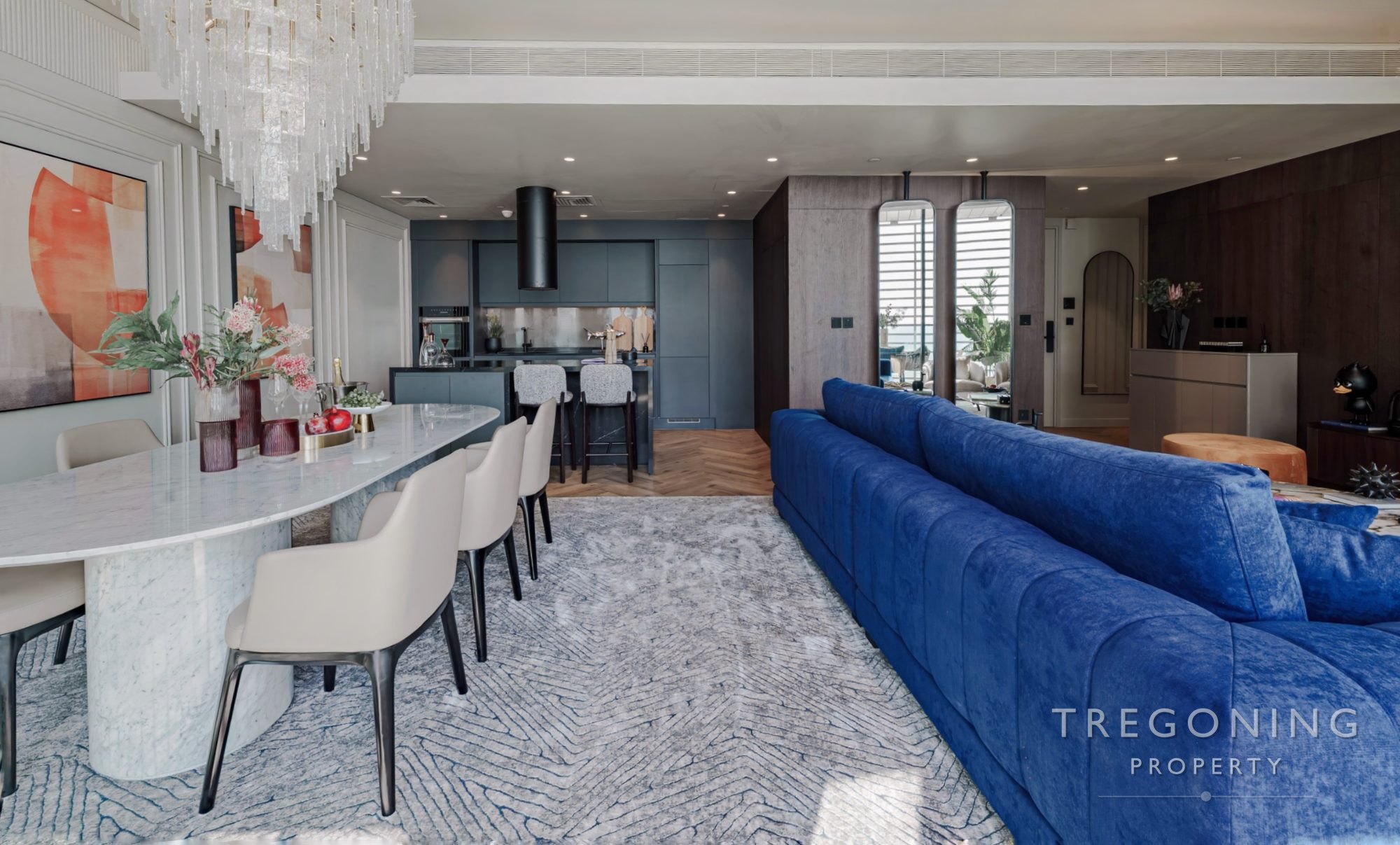 Living room and kitchen